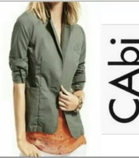 Cabi Olive Green Blazer Jacket Size Small Cotton Stretch One Button Item 207 EUC