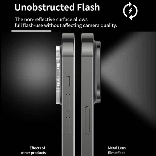 Metal Lens Hollow Ring Fr iPhone 15 Pro Max 14 Alloy Camera Protector Glass Film - Picture 4 of 18