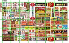 NH052 DAVE'S DECALS 1/2 Set N SCALE MIXED ASST'D SODA GROCERY HEADER PRICE SIGNS
