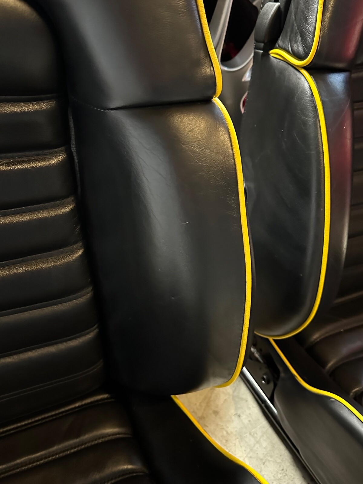 Ferrari 360 Leather Seats, Black with Yellow Piping, OEM Power adjustable