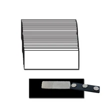 50 BLANK 1 1/4 X 3 WHITE/BLACK NAME BADGE KIT(A) TAGS BEVELED MAGNETS LABELS