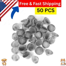 50PCS Pipe Screens 3/4 Inc 100% Stainless Steel Bowl Screens Filters 0.75 Inc Ta