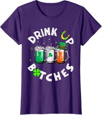 Drink Up Funny St. Patrick's Day Beer Lover Ladies' Crewneck T-Shirt
