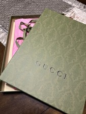 Gucci Green Gift Box Large, Flat, Lift Off Lid, Empty 16 x 12 x 2 w/ Ribbon