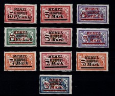 MEMEL 1922 (17 października) Francuska okulacja Poczta lotnicza kompletny zestaw (Me#16)