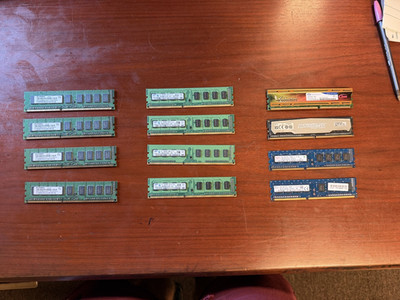 Mixed DDR3, DDR4 RAM Lot (x13) - Elpida, Samsung, Hynix, Team Vulcan, BALLISTIX