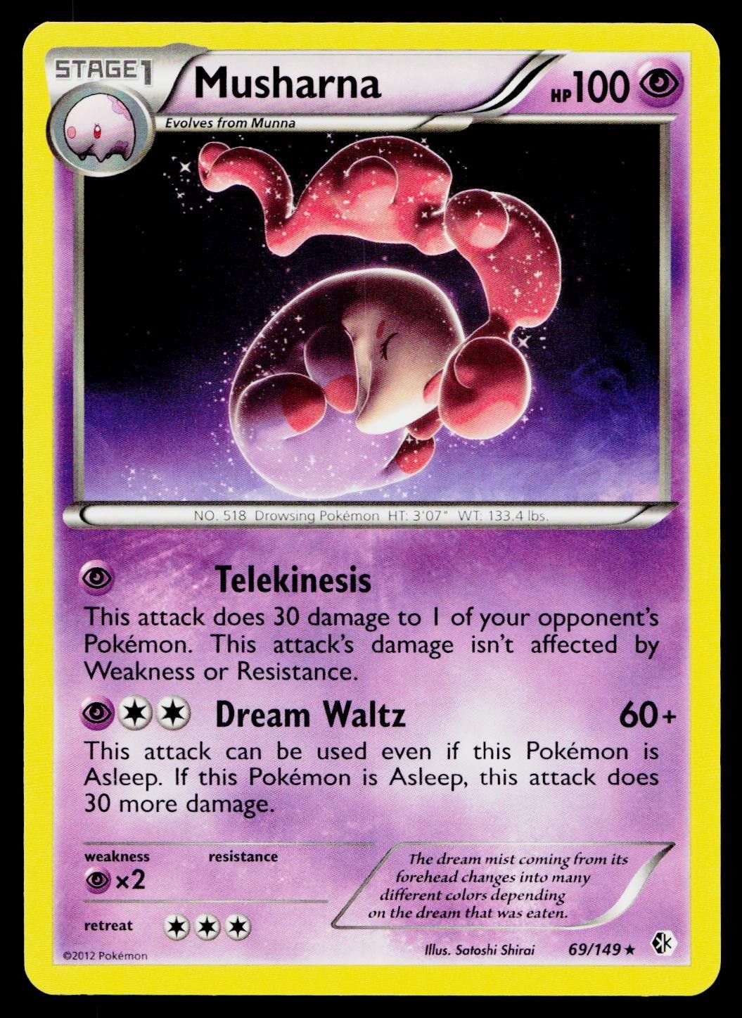 Musharna 69/149 Rare Boundaries Crossed Pokemon Lightly Played