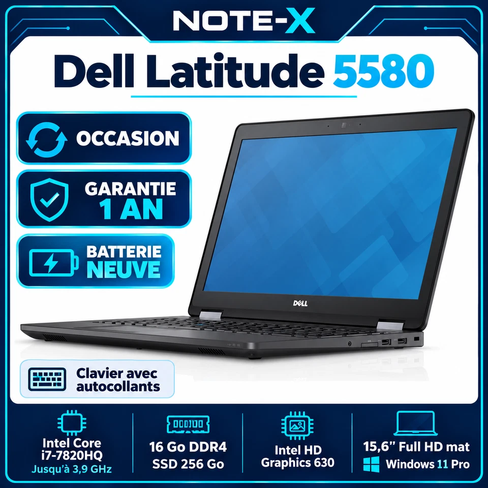 Dell Latitude 5580 · i7-7820HQ · 16GB · 256GB