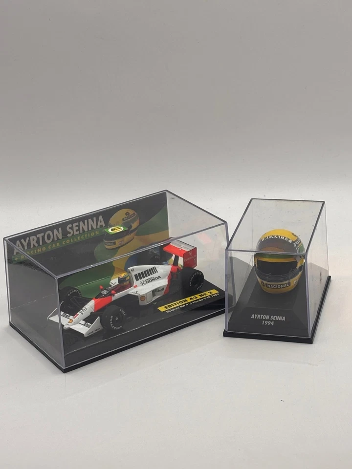 McLaren MP4/5 1989 V10 HONDA Ayrton Senna 1:43 Livrea Originale + CASCO SENNA - Immagine 3 di 4