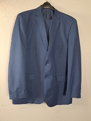 Mazari Blue 3 Piece Suit Vest, 52L Jacket, 42×42 Pants