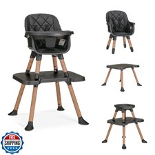 Dream On Me Luna 4-in-1 Convertible Baby High Chair in Black, Transforms into