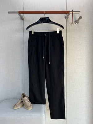Brunello Cucinelli Men's Drawstring Linen Casual Trousers   Size L