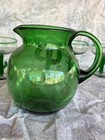 Vintage  Hand Blown Green Glass Pitcher + 3 Margarita glasses SAGUARO CACTUS — photo 7