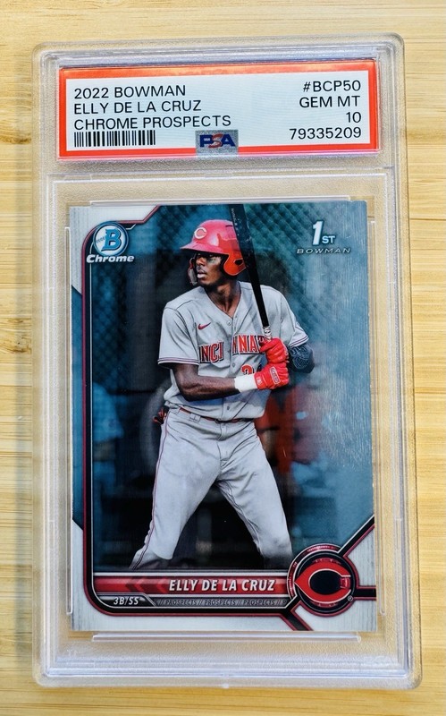 Bowman 2022 Chrome Prospects Elly De La Cruz Reds 1st Bowman BCP-50 PSA 10