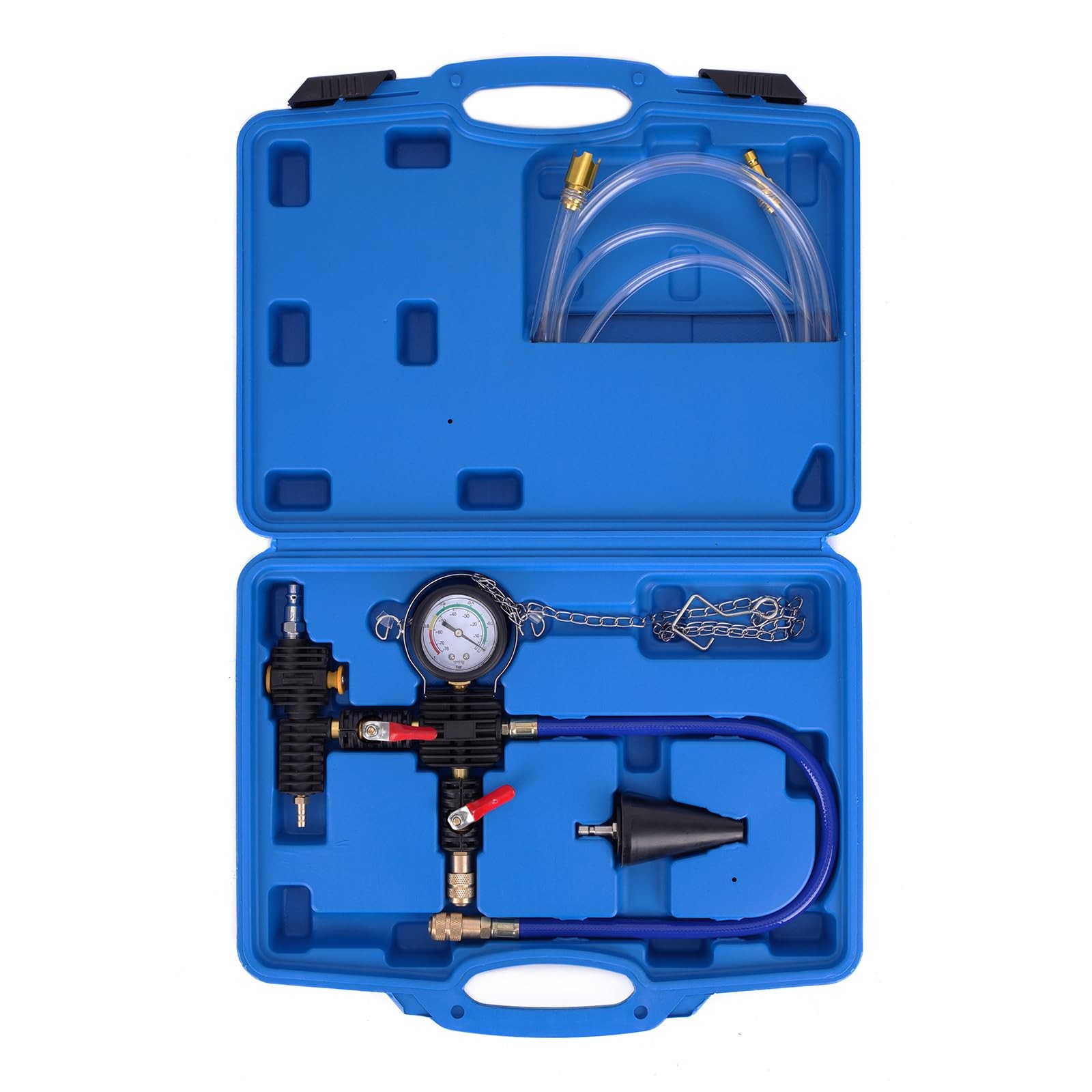 Cooling System Vacuum Purge Refill Kit Universal Antifreeze Adapters Case Hoses
