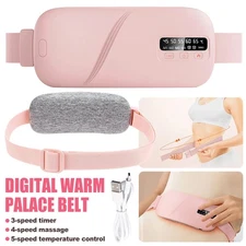 Electric Heating Menstrual Vibration Pad Belt For Period Pain Relief Cramps Gift