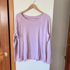 Time and Tru XXL Pink Long Sleeve Scoop Neck Cotton Top 