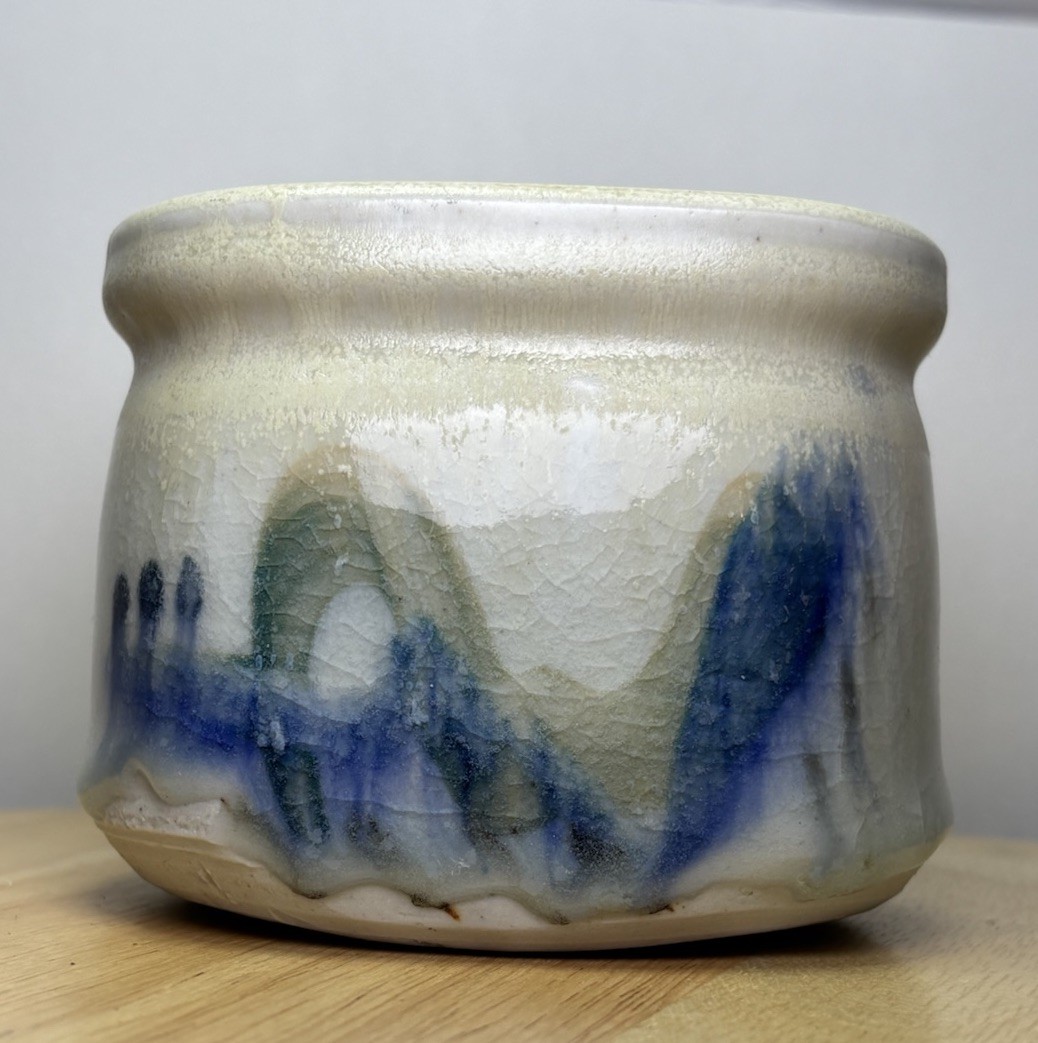 Signed Darby Studio Pottery Piece Trinket Dish Handmade Drip Glaze Art Ceramic