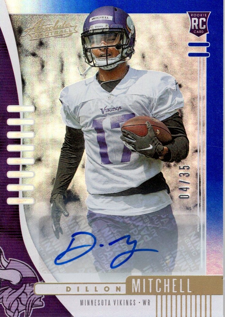 2019 Absolute Signature Rookies Spectrum Blue #171 Dillon Mitchell Auto /35 FB