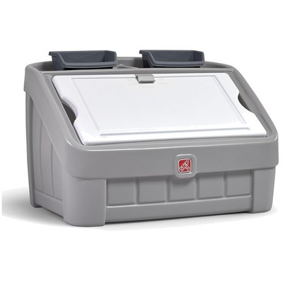 Children's Toy Organizer & Easel Chest Combo, Gray