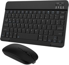 Ultra-Slim Small Bluetooth Keyboard and Mouse Combo Portable Rechargeable