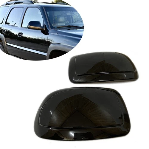 Black Side Half Mirror Covers Add-on Style Fit Chevrolet Tahoe 2000 2001-2006