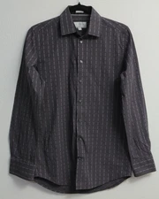 Christian Lacroix Contemporary Fit Long Sleeve Gray Shirt 100% Cotton Small 14.5