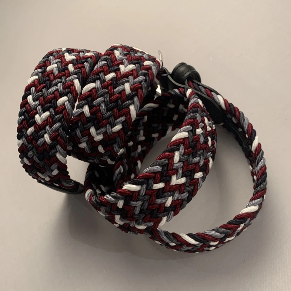Cinturón tejido elástico para hombre ANDERSON'S 38 hebilla rojo gris blanco hecho en Italia nuevo sin etiquetas Foto 3 de 4