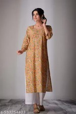Mustarded Straight Kurta For Women Straight Kurta For Women Printed Kurta