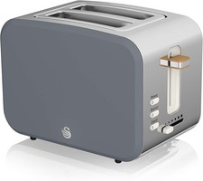 Swan ST14610GRYN Nordic 2-Slice Toaster, Cord Storage, 900W, Grey