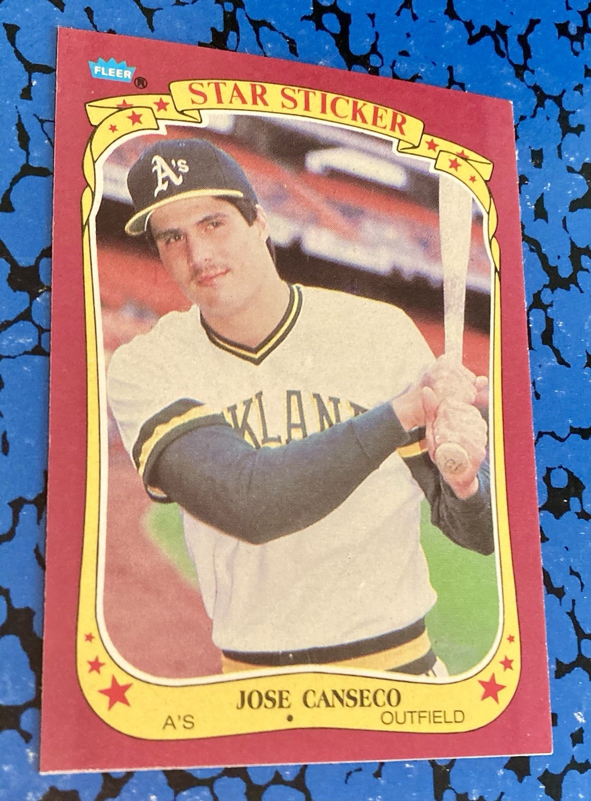 1986 Fleer Star Stickers Jose Canseco #19 (RC); EX-NM
