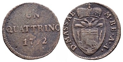 Duchy of Massa-Carrara (Italian States) - Quattrino 1792 - Maria Beatrice d'Este