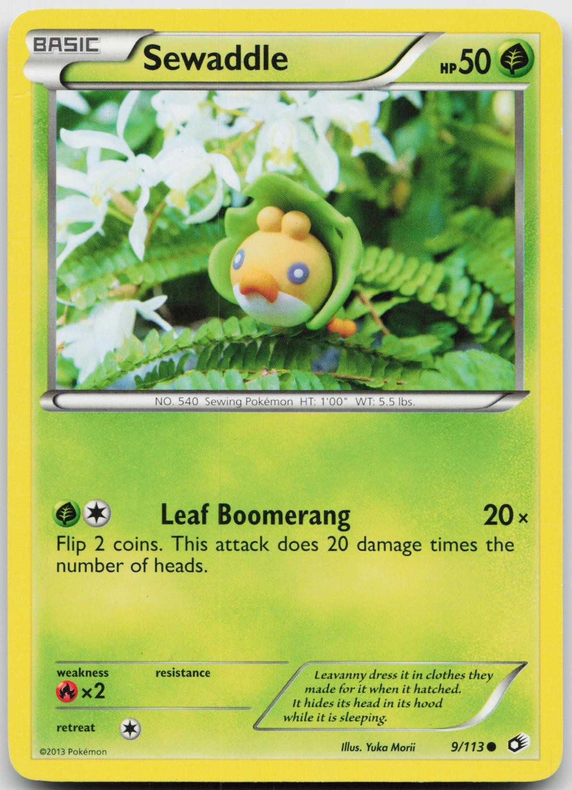 Sewaddle (9) 9/113 Common Legendary Treasures Pokemon Near Mint