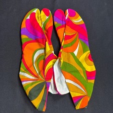 Vintage 60s Psychedelic Tabi Socks Split Toe Japanese Retro Mod Mid Century Pop