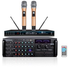 Singtronic Karaoke 2000W Amplifier Mixer  UHF Dual Wireless Microphones