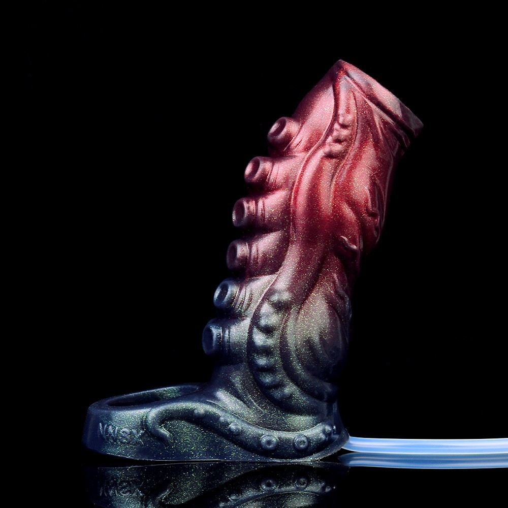 NNSX Squirting Penis Sleeve Textured Sleeve Reusable Condom Extender-Enlarger