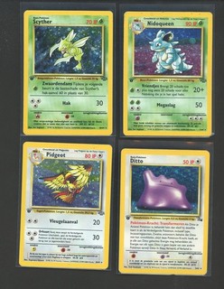 Lot of (4) Pokémon Fossil Jungle 1st Edition Holo Dutch 1999 WOTC Cosmos Foil