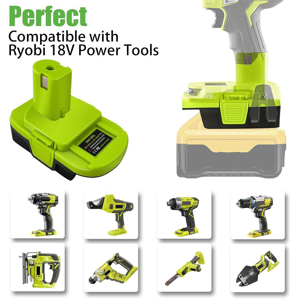 Adapter for Dewalt for Milwaukee 18v to for Ryobi Power Drill Tools No Battery 4