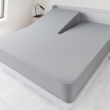 Split Top King Sheet Only, Gray, 34 Top Split, 18 Deep Pocket, Adjustable Bed