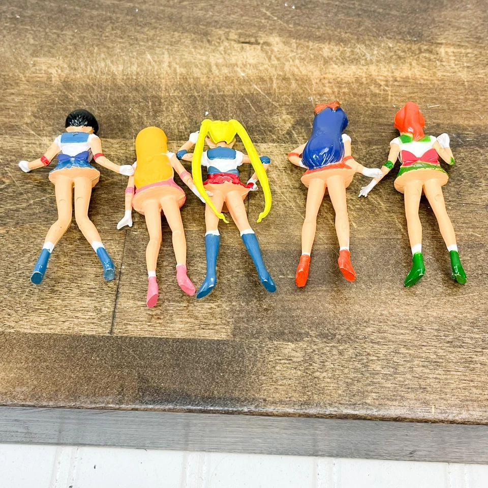 LOTE de 5 figuras de acción de colección Sailor Moon muñeca juguete plástico 3" Mercurio Marte Venus Foto 3 de 4