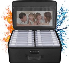 ENGPOW Fireproof Photo Storage Box 5" x 7" Case Clear ,16 Inner Black