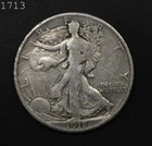 1918-S Liberty Walking Half Dollar *Cleaned* "F+" *Free S/H After 1st Item*