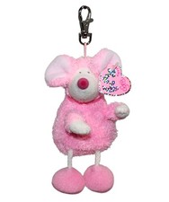 Ty Pinkys (Clip para llaves) - Ratzo la rata rosa, juguete de peluche como nuevo