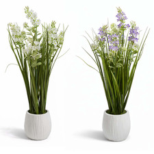 50cm Modern Faux Artificial Lavender Plants in Pot Silk Flowers Garden Decor