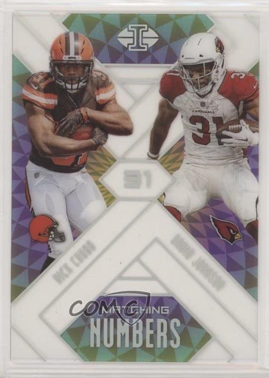 2018 Panini Illusions Matching Numbers Nick Chubb David Johnson #7 19zq