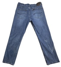 Vintage Lee Regular Fit Straight Jeans Mens 34x30 Medium Wash Blue Denim Stretch