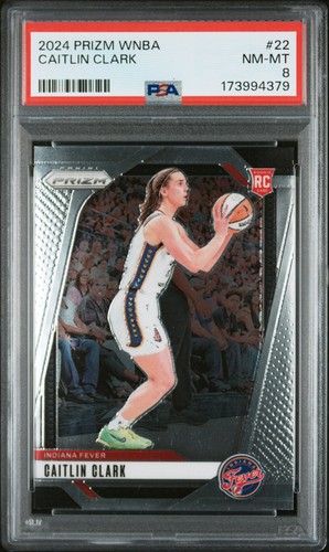 2024 PANINI PRIZM WNBA #22 CAITLIN CLARK ROOKIE RC PSA 8