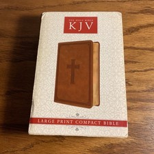 KJV Compact Large Print LuxLeather Brown Lay-Flat  Concordance Color Maps NIB