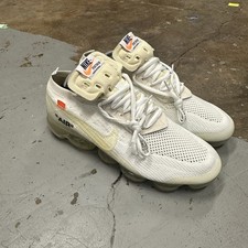 NIKE AIR VAPORMAX USED SIZE 11 OFF WHITE BLACK TOTAL ORANGE AA3831 100