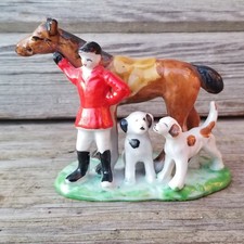 Vintage Fox Hunter Horse and Hunting Dogs Figurine Made in Japan Equestrian
